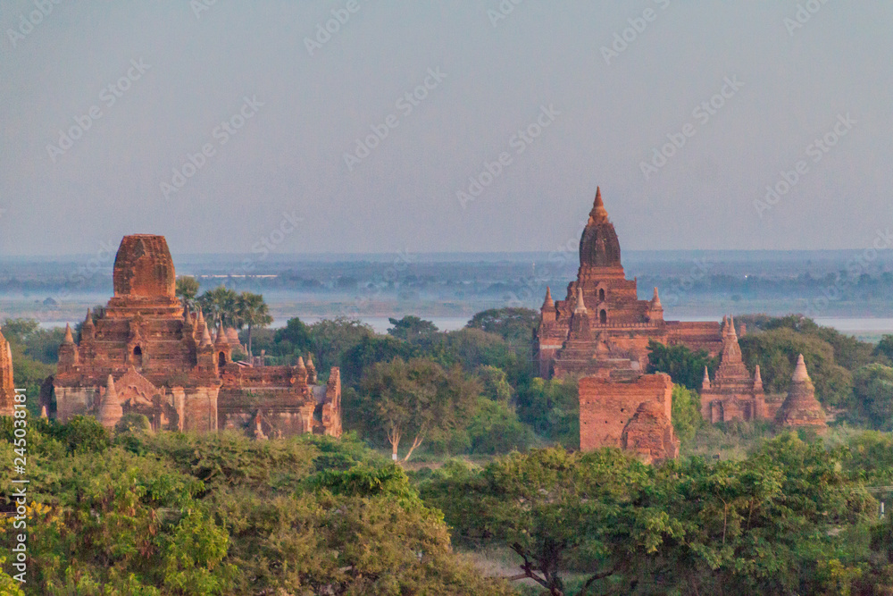 Early morning view of temples skyline in Bagan, Myanmar