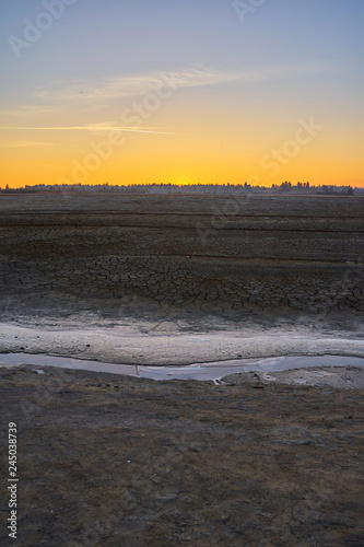 Dried Out Lake During a Particularly Dry Summer  Shot At Sunset