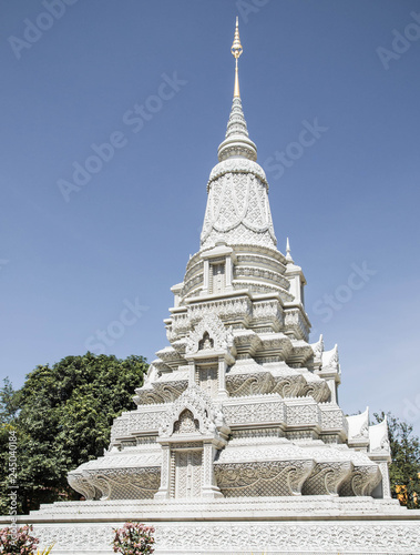 A white stupa in the Royal Palace Phnom Penh