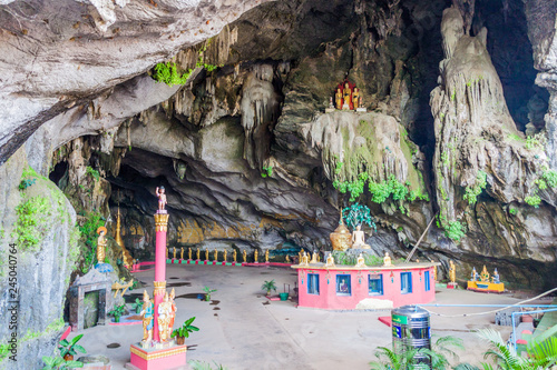 View of Saddan cave near Hpa An, Myanmar photo