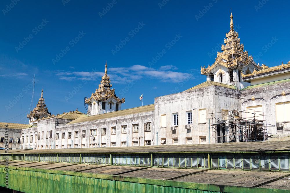 Building of Yangon Central Railway Station, Myanmar