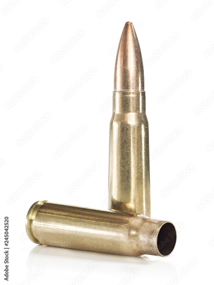 Rifle ammunition isolated on white background Rifle ammunition isolated on white background