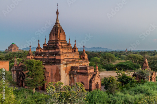 Shwe Nan Yin Taw Monastic complex with Sulamani temple in the background, Bagan, Myanmar