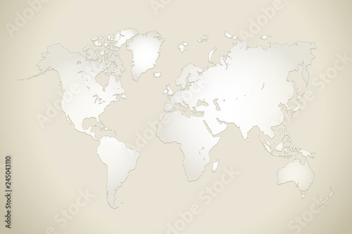 World map old paper background vector