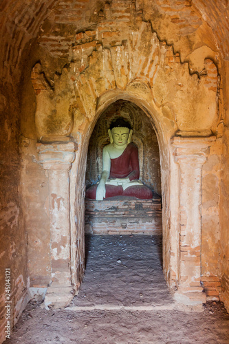 Buddha statue inside temple 1821 in Bagan  Myanmar