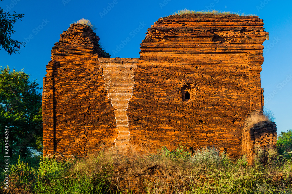 Temple in Bagan damaged by an erthquake and renovated, Myanmar