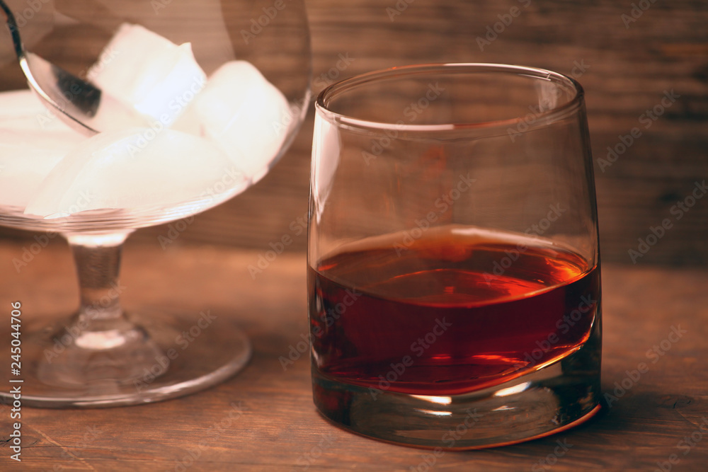 ice whiskey glass wooden background ice whiskey glass wooden background