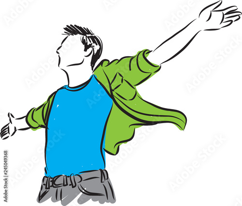 man freedom concept vector illustration
