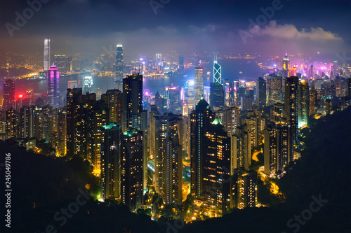 Hong Kong skyscrapers skyline cityscape view