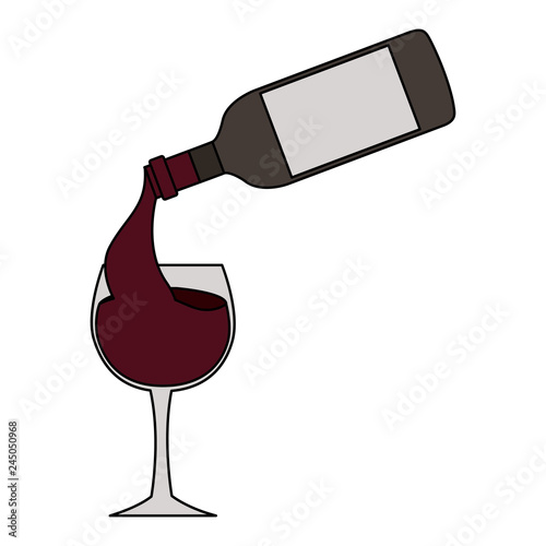 wine bottle pouring glass cup