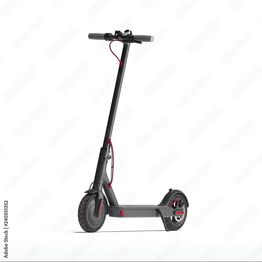 Electric scooter isolated on white background. eco transport. 3d rendering  Illustration Stock | Adobe Stock