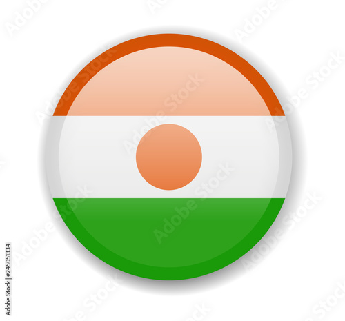 Niger flag. Round bright Icon on a white background Free Download Niger flag. Round bright Icon on a white background - GFXLoad