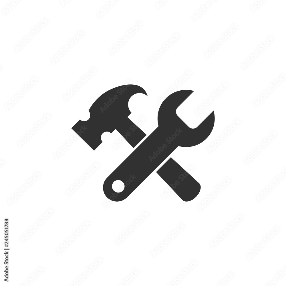 hummer icon conception with wrench icon, maintenance tools icon. vector illustration isolated on white background hummer icon conception with wrench icon, maintenance tools icon. vector illustration isolated on white background