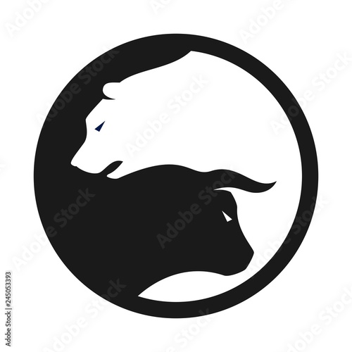 bull and bear vector logo 