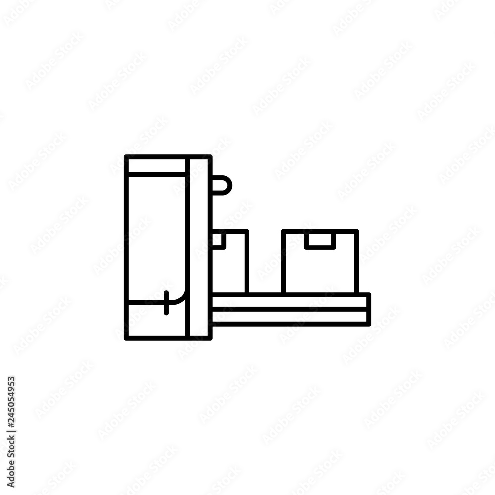 boxes, factory, production icon. Element of production icon for mobile concept and web apps. Thin line boxes, factory, production icon can be used for web and mobile
