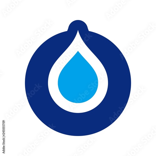 o circle and  water drop vector logo
