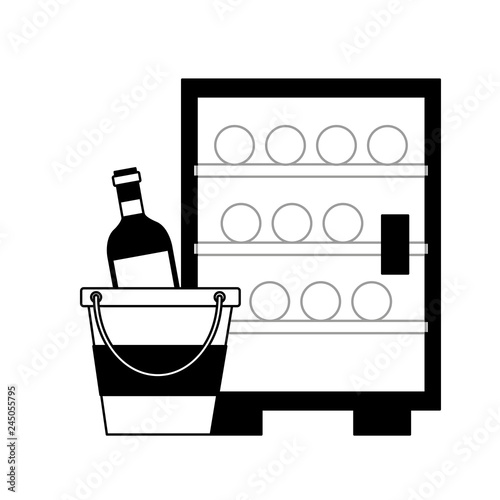refrigerator wine bottles ice bucket