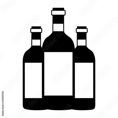 three wine bottles