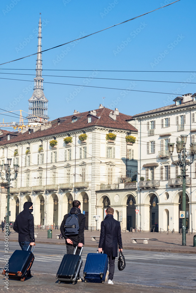 Tourists in Turin