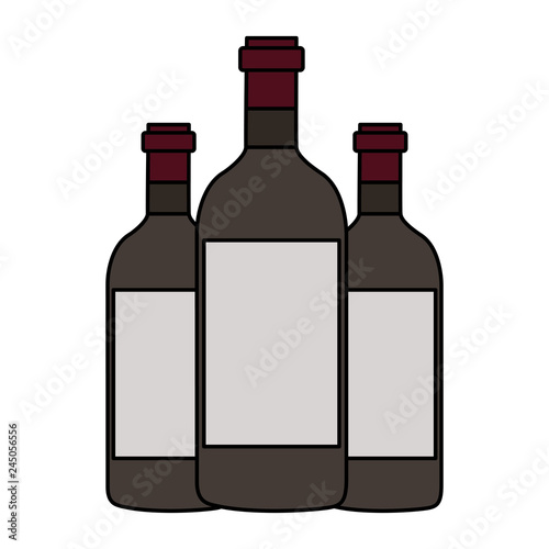 three wine bottles