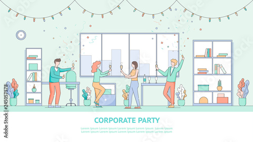 Group People Company Employee Celebrates Holiday