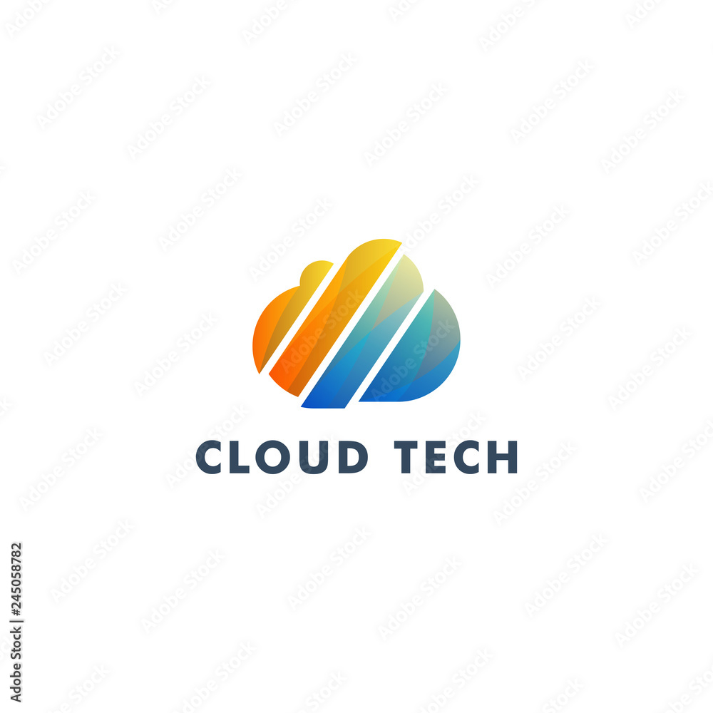 Cloud Logo template, sky icon colourfull vector illustration