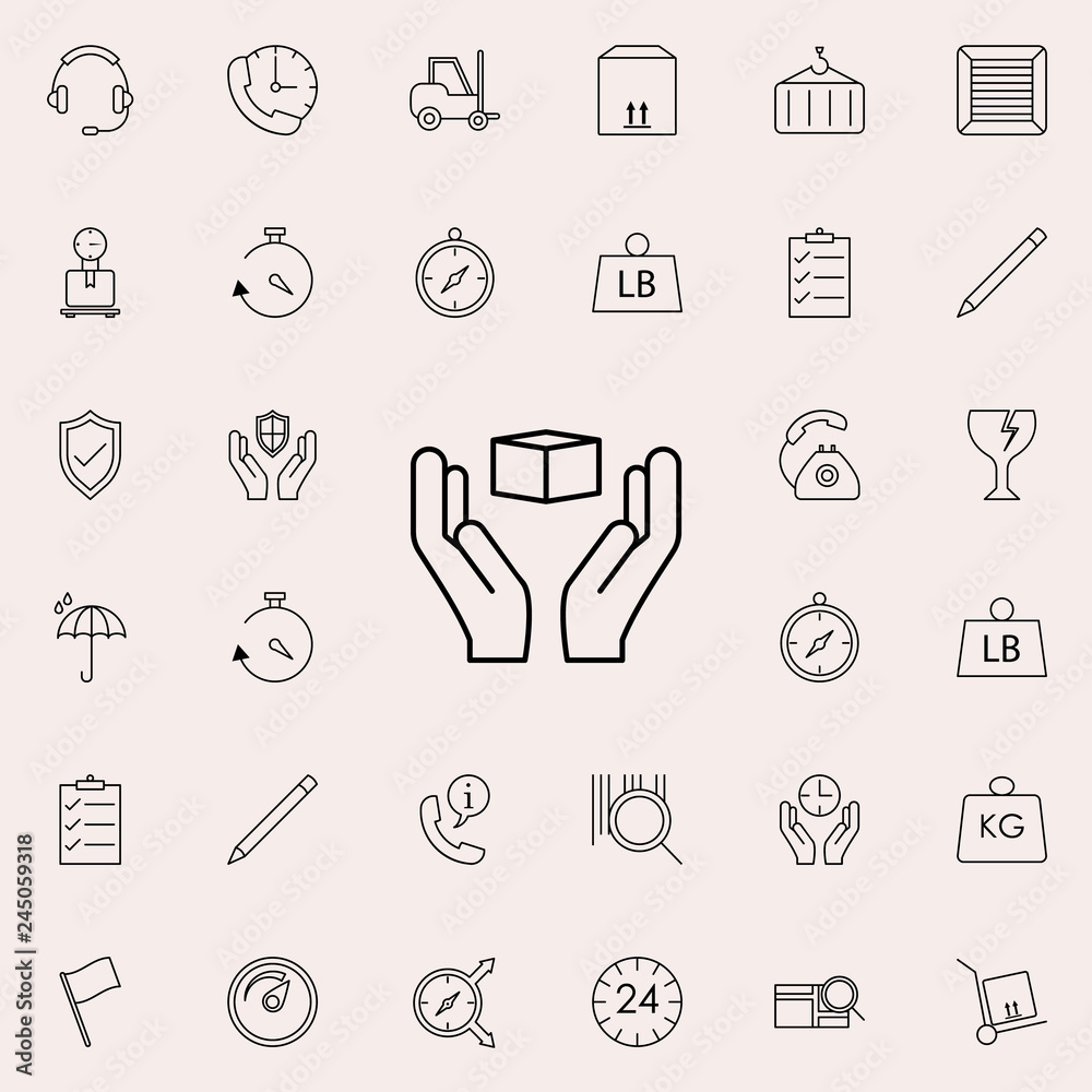Hand delivery icon. logistics icons universal set for web and mobile Hand delivery icon. logistics icons universal set for web and mobile