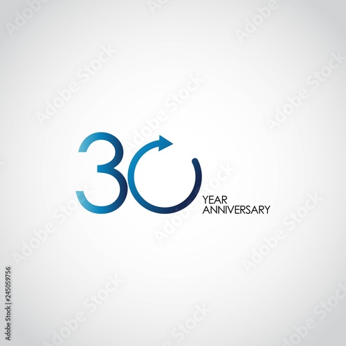30 Year Anniversary Vector Template Design Illustration