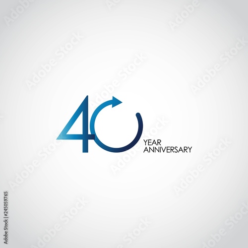 40 Year Anniversary Vector Template Design Illustration