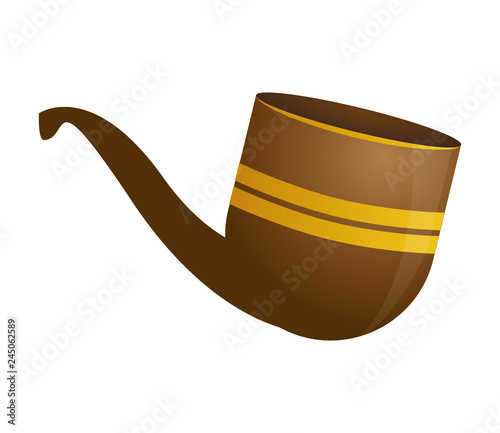 tobacco pipe on white background