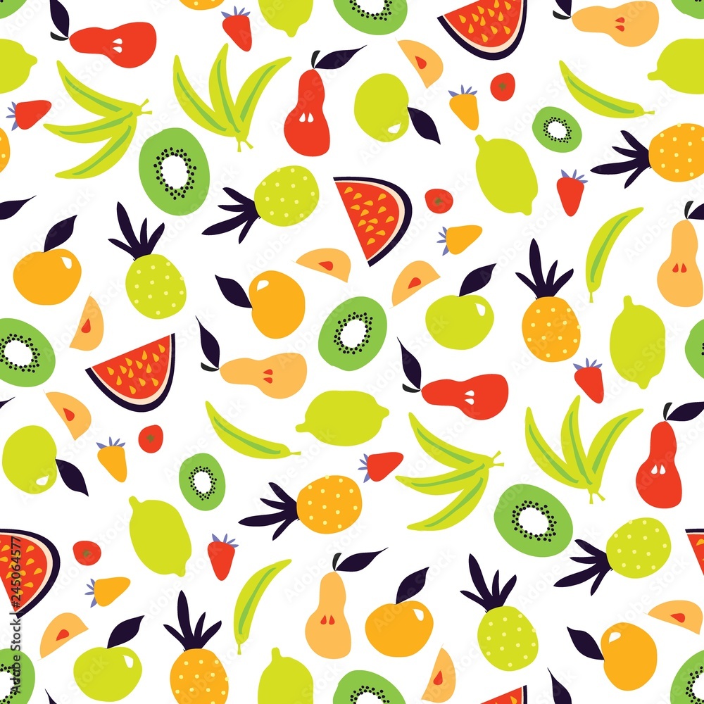 Fruit seamless pattern. Modern background 