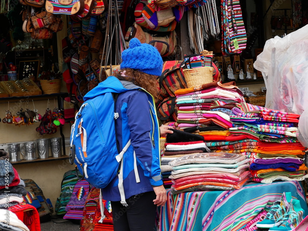 Colorful Andean textiles.