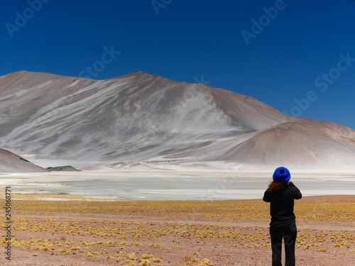 Lagunas altiplanica in the desert of Atacama, Chile. photo