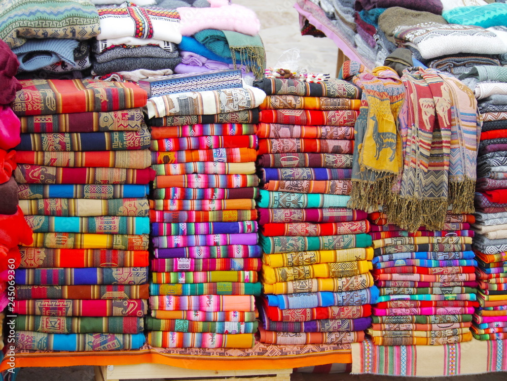 Colorful Andean textiles.