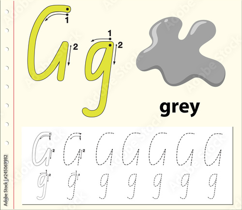 Letter G tracing alphabet worksheets