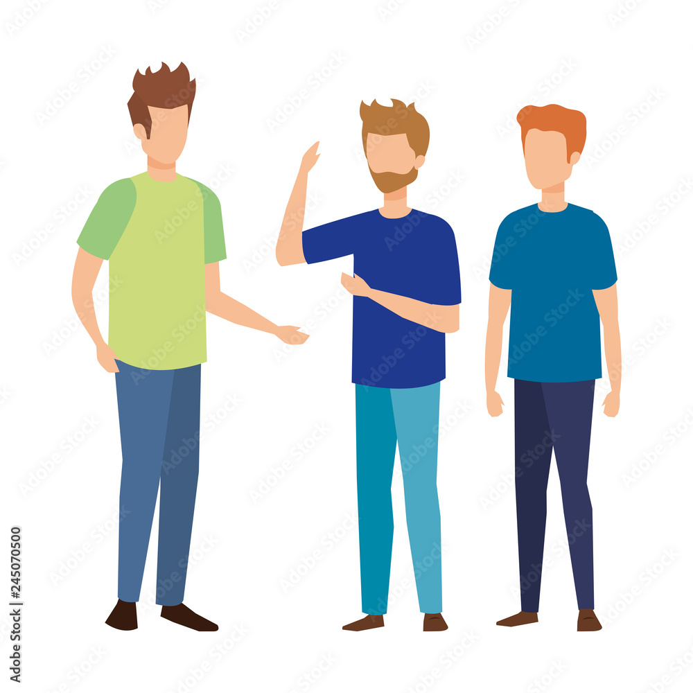 Fototapeta premium group of men avatars characters