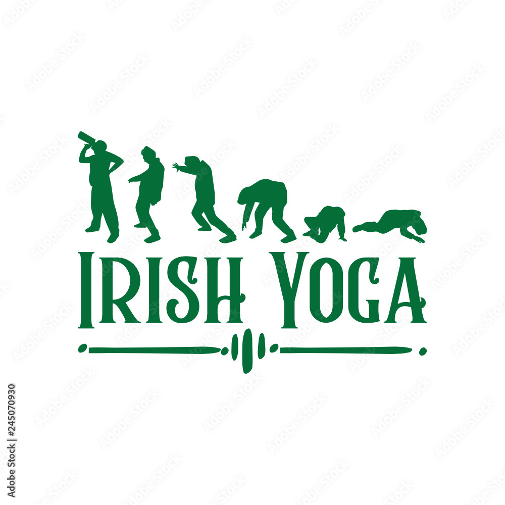 Irish Yoga SVG St Patrick Day Design Stock Vector