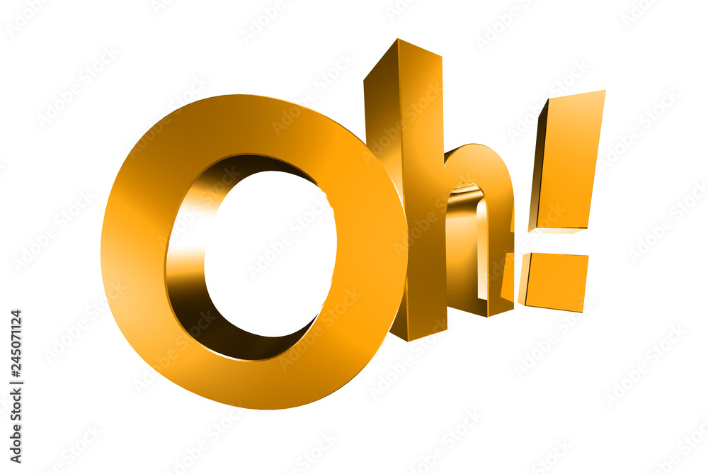 Oh gold 3d,oh white background. Oh gold 3d,oh white background.