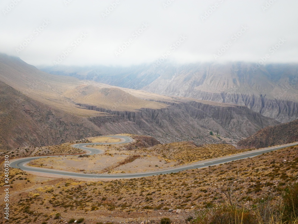 Curvy road in the Quebrada de Humahuaca