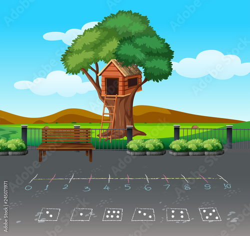 Math game at playgound landscape photo