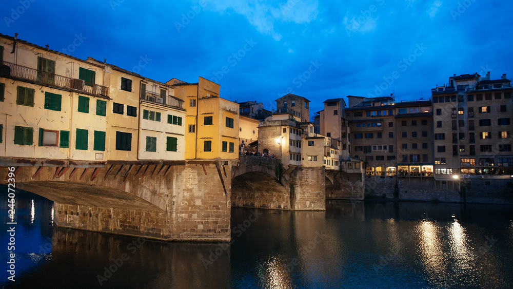 Ponte Vecchio (Old Bridge) in Florence at Night