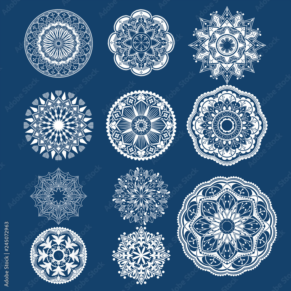 Geometrical mandala badges