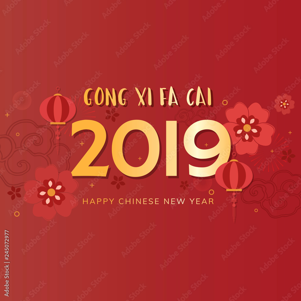 Naklejka premium Chinese new year mockup illustration