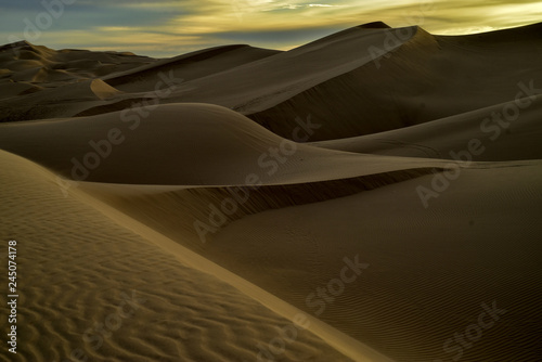 dawn in the desert sand dunes of California