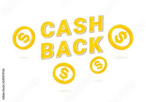 Cashback icon with cent for promotion design. Money, cash back, offer. Wallet sign. Isometric vector.