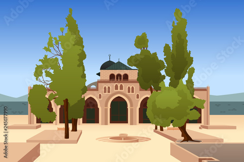 Al-Aqsa Mosque in Jerusalem Illustration