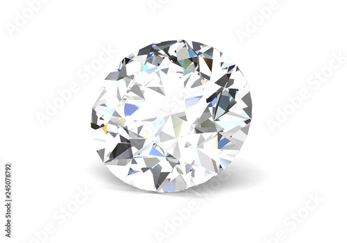diamond on white background  high resolution 3D image  - Illustration