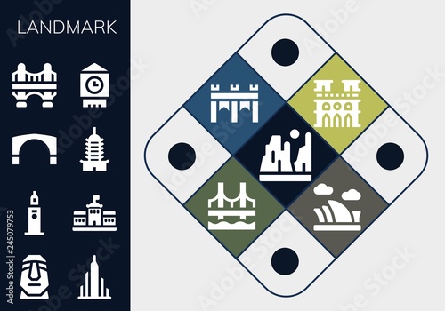  landmark icon set