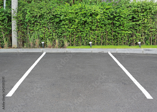 Empty space for parking outdoor in public park