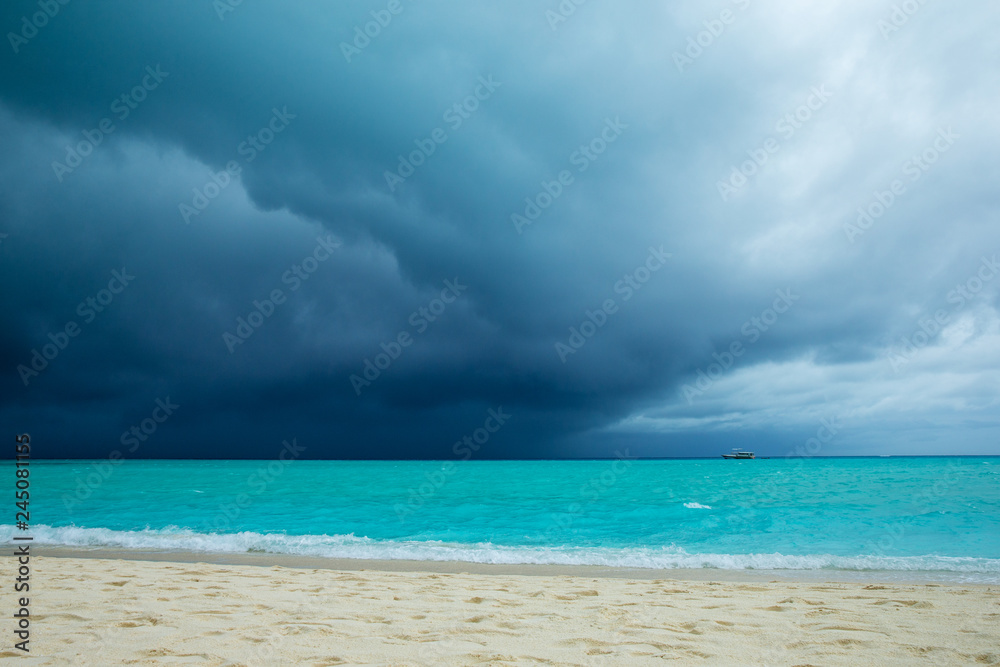 Dark clouds on the ocean